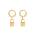 Custom design jewelry 18k gold plating drop earrings lock earrings